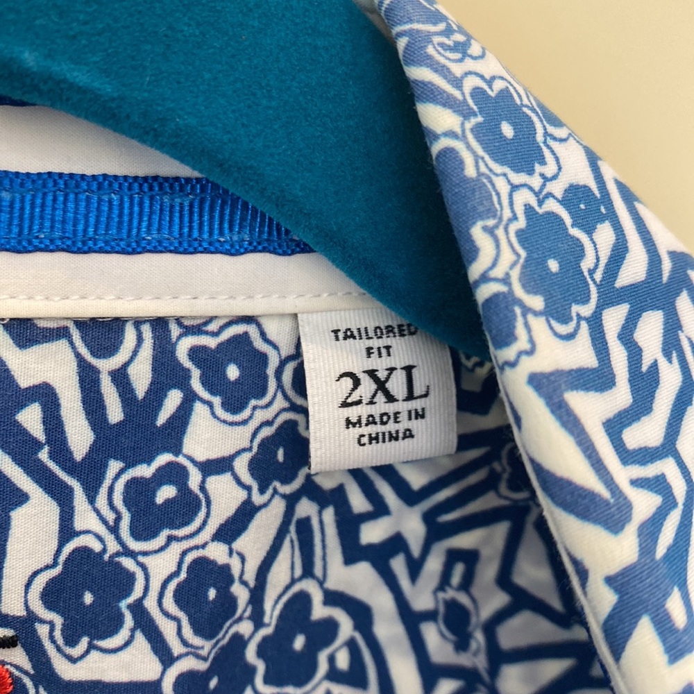 Robert Graham Blue Patterned Button Down Shirt Sl… - image 3